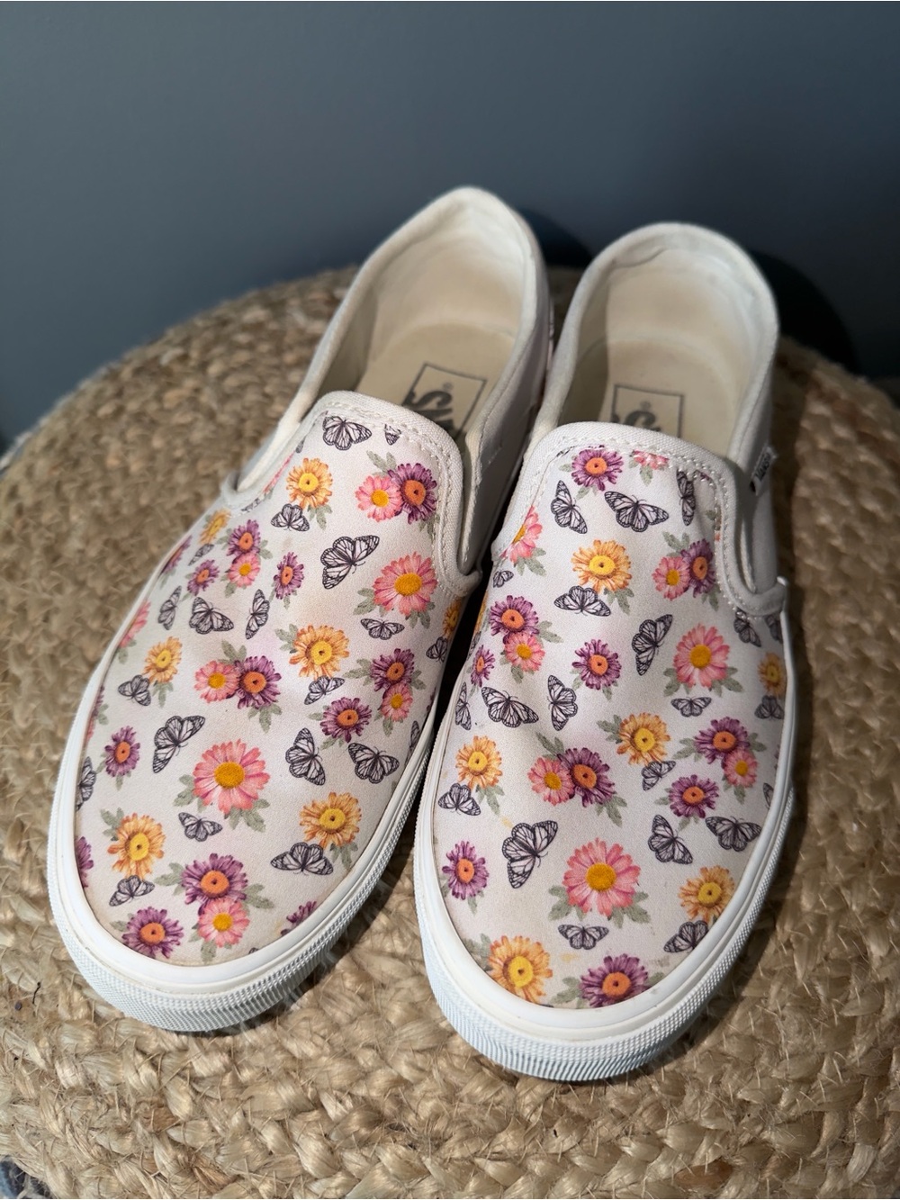 Vans Slip On Floral Skateboard Shoes
